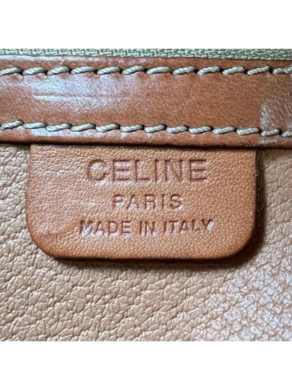 Celine Shoulder Bag Macadam Leather Brown Gold